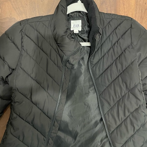 GAP black chevron Quilted skinny Puffer Jacket XS - Picture 1 of 3
